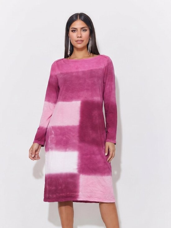 LOGO by Lori Goldstein Dresses & Skirts - LOGO by Lori Goldstein Pink Tie Dye Boatneck Dress